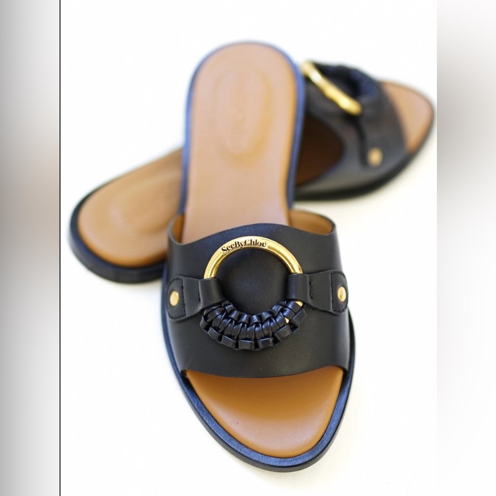 See By Chloé - Ghirona Slides, Black size 41 = US 9.5